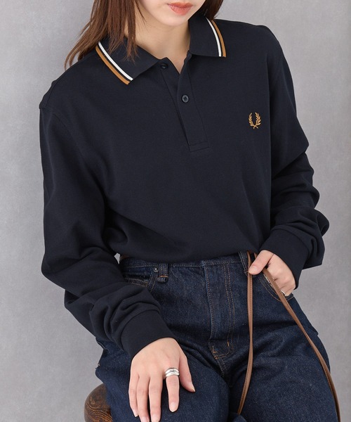 FRED PERRY(フレッドペリー)の「【FRED PERRY】Ls Twin Tipped Polo Shirt フレッドペリー ティップライン長袖ポロシャツ ワンポイントロゴ刺繍 M3636(ポロシャツ・レディース・ブラック/アイボリー/ダークグリーン/ブラック系その他4/ネイビー/カーキ/ネイビー系2/バーガンディー/ブラウン/ネイビー系3/オリーブ/ネイビー系4/カーキ系2/ブラウン系その他2/ダークインディゴブルー/ブラック系その他2/チャコールグレー/ブラック系その他6/ブラック系その他5・XS/S/M/L/XL)」の20枚目の写真