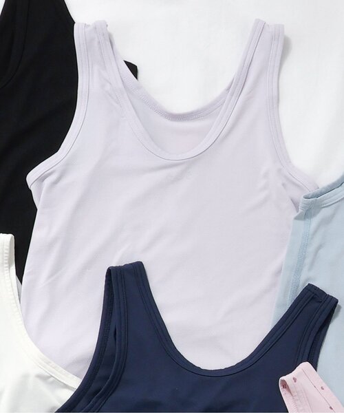 apres les cours（アプレレクール）の「【WEB限定】ひんやりメッシュ深あきインナータンク（インナーウェア/肌着・キッズ・ライトグレー/ピンク/ラベンダー/ネイビー/ブラック/サックスブルー/オフホワイト・80/90/100/110/120/130/140）」の6枚目の写真