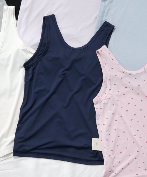 apres les cours（アプレレクール）の「【WEB限定】ひんやりメッシュ深あきインナータンク（インナーウェア/肌着・キッズ・ライトグレー/ピンク/ラベンダー/ネイビー/ブラック/サックスブルー/オフホワイト・80/90/100/110/120/130/140）」の4枚目の写真