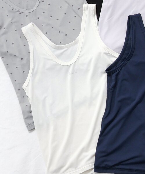 apres les cours（アプレレクール）の「【WEB限定】ひんやりメッシュ深あきインナータンク（インナーウェア/肌着・キッズ・ライトグレー/ピンク/ラベンダー/ネイビー/ブラック/サックスブルー/オフホワイト・80/90/100/110/120/130/140）」の2枚目の写真
