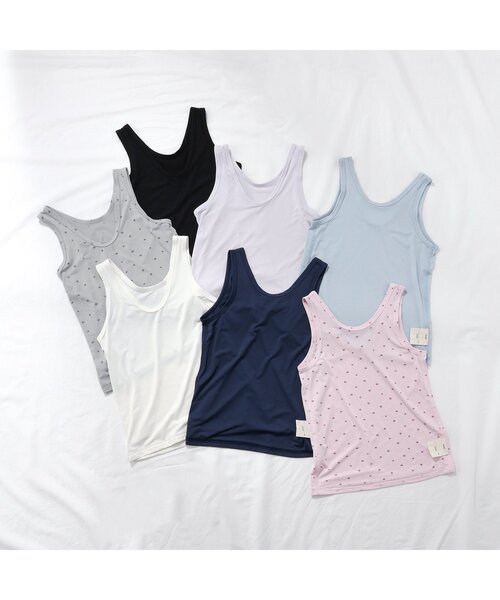 apres les cours（アプレレクール）の「【WEB限定】ひんやりメッシュ深あきインナータンク（インナーウェア/肌着・キッズ・ライトグレー/ピンク/ラベンダー/ネイビー/ブラック/サックスブルー/オフホワイト・80/90/100/110/120/130/140）」の22枚目の写真