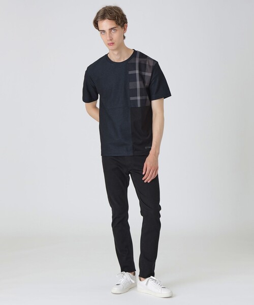 【新品】BLACK LABELクレストブリッジ パッチワークハニカムカットソー BLACK LABEL CRESTBRIDGE（ブラックレーベル・クレストブリッジ