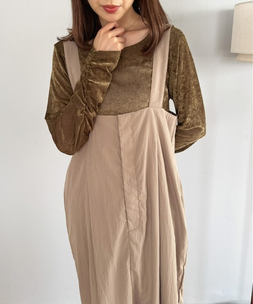 Olu.（オルドット）の「シアークラッシュベロアトップス（Tシャツ/カットソー・レディース・ブラック/カーキ/ブラウン/ベージュ・FREE）」の7枚目の写真