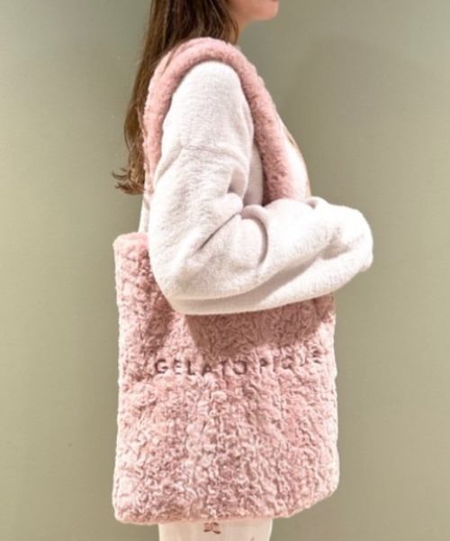 gelato pique（ジェラートピケ）の「【ONLINE限定】エコファートートバッグ（トートバッグ・レディース・ピンク/ブラウン/ブルー/アイボリー・FREE）」の4枚目の写真