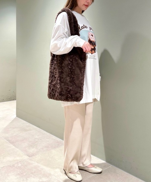 gelato pique（ジェラートピケ）の「【ONLINE限定】エコファートートバッグ（トートバッグ・レディース・ピンク/ブラウン/ブルー/アイボリー・FREE）」の22枚目の写真