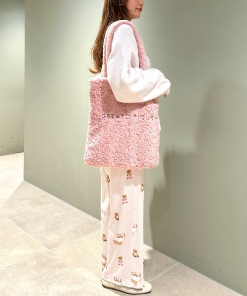 gelato pique（ジェラートピケ）の「【ONLINE限定】エコファートートバッグ（トートバッグ・レディース・ピンク/ブラウン/ブルー/アイボリー・FREE）」の20枚目の写真