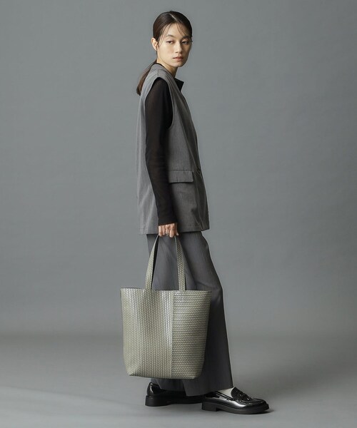 HIROKO HAYASHI（ヒロコハヤシ）の「OTTICA（オッティカ） トートバッグL（トートバッグ・レディース・グリーン/アイボリー/ブルー系その他/グレー・00）」の2枚目の写真