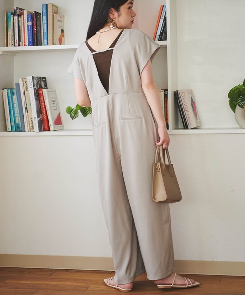 mil（ミル）の「【150㎝前後の小柄さんサイズ】フレンチスリーブオールインワン（サロペット/オーバーオール・レディース・ベージュ/モカ/ブラック・XS/S）」の15枚目の写真