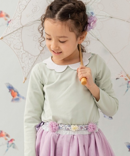 panpantutu（パンパンチュチュ）の「エンジェルカラートップス(長袖)(80-130cm)（Tシャツ/カットソー・キッズ・ブルー/ピンク/ネイビー/ライトグリーン系/スモークピンク/ミント/レッド・80ｃｍ/90cm/130cm/120cm/110cm/100cm）」の3枚目の写真