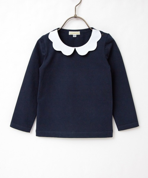 panpantutu（パンパンチュチュ）の「エンジェルカラートップス(長袖)(80-130cm)（Tシャツ/カットソー・キッズ・ブルー/ピンク/ネイビー/ライトグリーン系/スモークピンク/ミント/レッド・80ｃｍ/90cm/130cm/120cm/110cm/100cm）」の4枚目の写真