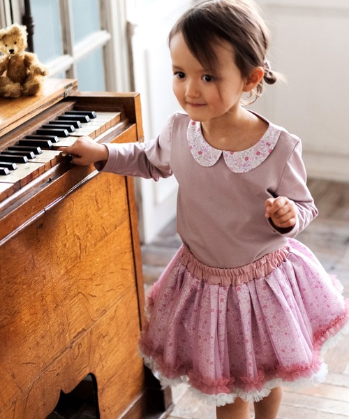 panpantutu（パンパンチュチュ）の「エンジェルカラートップス(長袖)(80-130cm)（Tシャツ/カットソー・キッズ・ブルー/ピンク/ネイビー/ライトグリーン系/スモークピンク/ミント/レッド・80ｃｍ/90cm/130cm/120cm/110cm/100cm）」の6枚目の写真