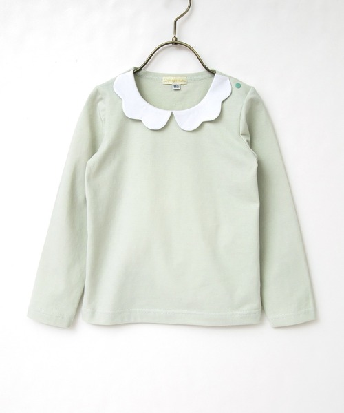 panpantutu（パンパンチュチュ）の「エンジェルカラートップス(長袖)(80-130cm)（Tシャツ/カットソー・キッズ・ブルー/ピンク/ネイビー/ライトグリーン系/スモークピンク/ミント/レッド・80ｃｍ/90cm/130cm/120cm/110cm/100cm）」の15枚目の写真