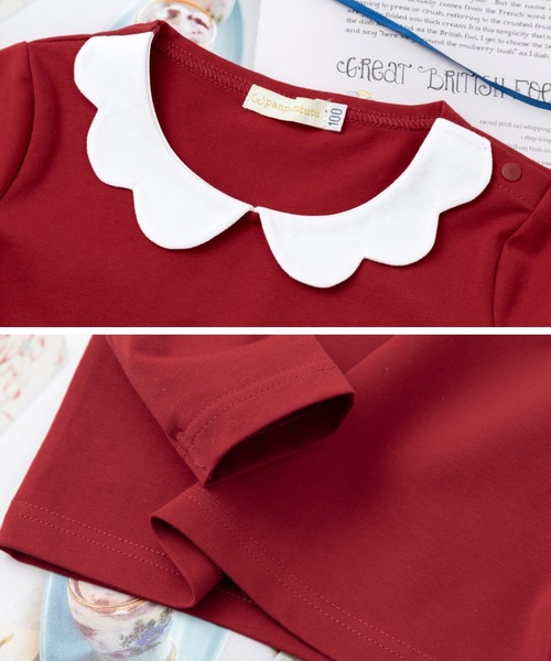 panpantutu（パンパンチュチュ）の「エンジェルカラートップス(長袖)(80-130cm)（Tシャツ/カットソー・キッズ・ブルー/ピンク/ネイビー/ライトグリーン系/スモークピンク/ミント/レッド・80ｃｍ/90cm/130cm/120cm/110cm/100cm）」の10枚目の写真