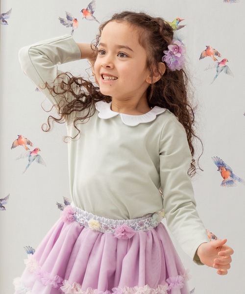 panpantutu（パンパンチュチュ）の「エンジェルカラートップス(長袖)(80-130cm)（Tシャツ/カットソー・キッズ・ブルー/ピンク/ネイビー/ライトグリーン系/スモークピンク/ミント/レッド・80ｃｍ/90cm/130cm/120cm/110cm/100cm）」の11枚目の写真