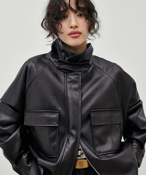 LARUTA（ラルータ）の「【LARUTA】ラグランフェイクレザーブルゾン