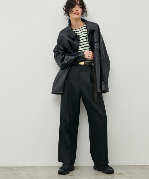 LARUTA（ラルータ）の「【LARUTA】ラグランフェイクレザーブルゾン