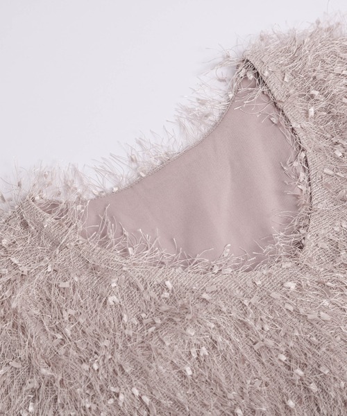 AMELY（エミリー）の「フェザーフリンジ ペプラムトップス（その他トップス・レディース・ブラック/ベージュ/ホワイト/ピンク・フリー）」の15枚目の写真