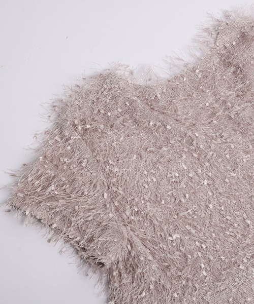 AMELY（エミリー）の「フェザーフリンジ ペプラムトップス（その他トップス・レディース・ブラック/ベージュ/ホワイト/ピンク・フリー）」の8枚目の写真