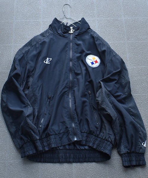 希少XL☆US輸入90s】NFLスティーラーズ 両面刺繍レザージャケット ながい