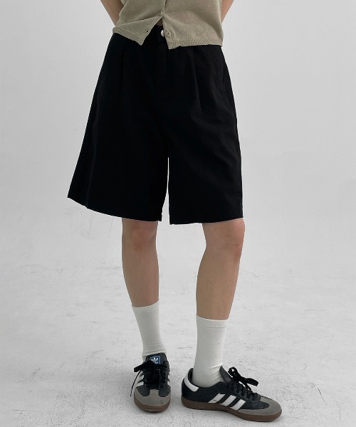 BLACKUP（ブラックアップ）の「[MADE]  ミユリネンライクハーフパンツ（その他パンツ・レディース・ブラック/チャコール/グレイッシュベージュ・SMALL/MEDIUM）」の17枚目の写真