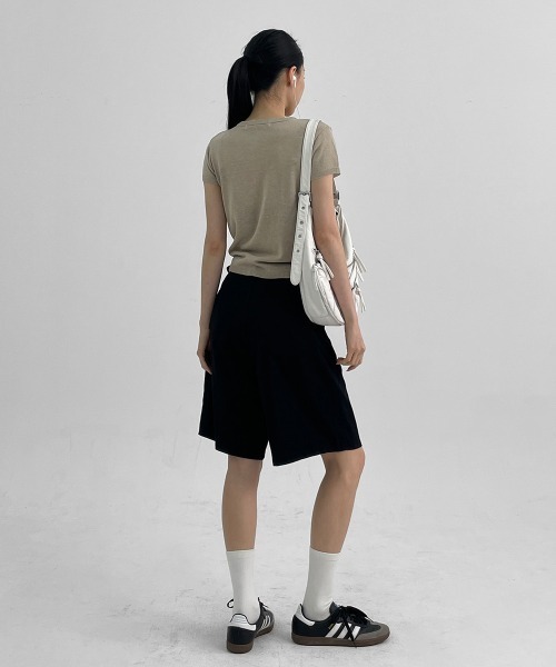 BLACKUP（ブラックアップ）の「[MADE]  ミユリネンライクハーフパンツ（その他パンツ・レディース・ブラック/チャコール/グレイッシュベージュ・SMALL/MEDIUM）」の15枚目の写真