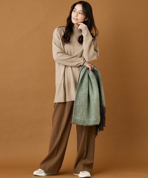 INED CLARO（イネドクラロ）の「ヘアリーカラーマフラー（マフラー・レディース・グリーン/ブラウン・フリー）」の4枚目の写真