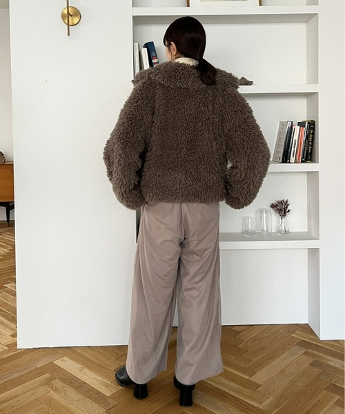 mic by Olu.（ミックバイオルドット）の「【ZOZOTOWN限定】プードルファーコート（その他アウター・レディース・アイボリー/グレー/グレイッシュベージュ・FREE）」の19枚目の写真