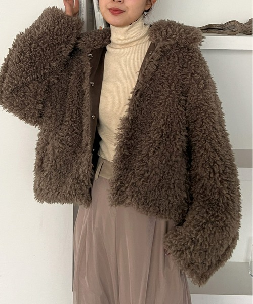 mic by Olu.（ミックバイオルドット）の「【ZOZOTOWN限定】プードルファーコート（その他アウター・レディース・アイボリー/グレー/グレイッシュベージュ・FREE）」の14枚目の写真