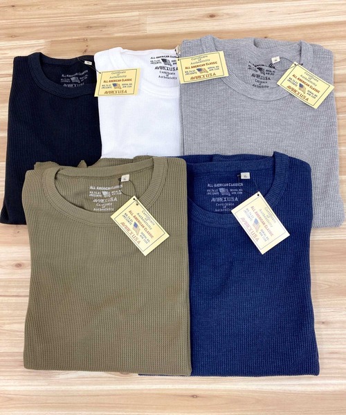 AVIREX(アヴィレックス)の「長袖 サーマル クルーネック Tシャツ デイリーウェア(Tシャツ/カットソー・メンズ・オリーブ/ブラック/ネイビー/杢グレー/ホワイト・XL/2XL/L/M)」の6枚目の写真
