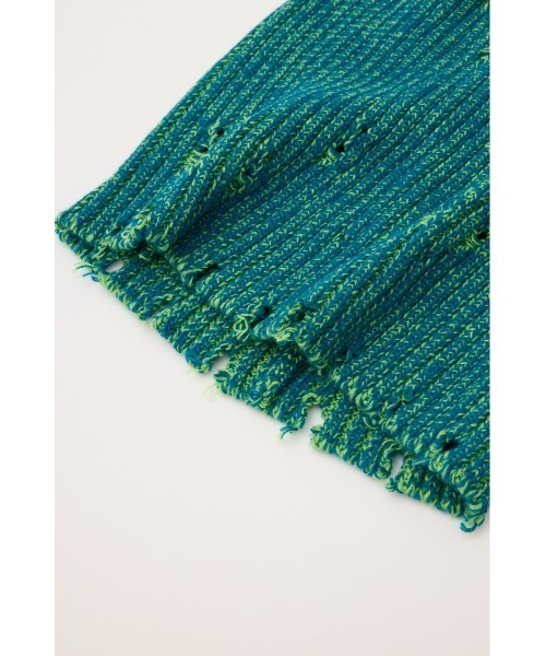 RODEO CROWNS WIDE BOWL（ロデオクラウンズワイドボウル）の「MIXダメージニットビーニー（ニットキャップ/ビーニー・レディース・ブラック/オレンジ/グリーン・FREE）」の8枚目の写真