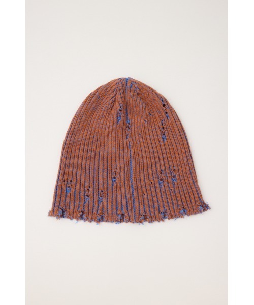 RODEO CROWNS WIDE BOWL（ロデオクラウンズワイドボウル）の「MIXダメージニットビーニー（ニットキャップ/ビーニー・レディース・ブラック/オレンジ/グリーン・FREE）」の11枚目の写真