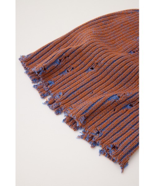 RODEO CROWNS WIDE BOWL（ロデオクラウンズワイドボウル）の「MIXダメージニットビーニー（ニットキャップ/ビーニー・レディース・ブラック/オレンジ/グリーン・FREE）」の12枚目の写真