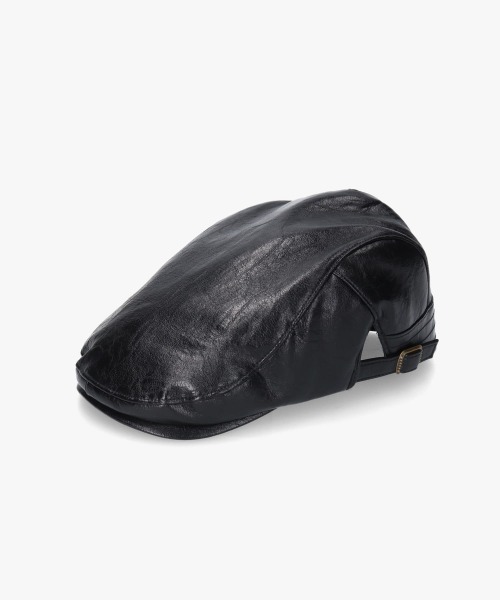 OVERRIDE（オーバーライド）の「OVERRIDE  FAKE LEATHER HUNTING SGP / オーバーライド（ハンチング/ベレー帽・レディース・ブラック/ライトグレー/ダークブラウン・58cm）」の9枚目の写真