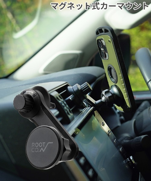 ROOT CO.（ルート）の「PLAY CAR MOUNT. マグネット式 カーマウント (ブラック)（スマホグッズ）」 WEAR