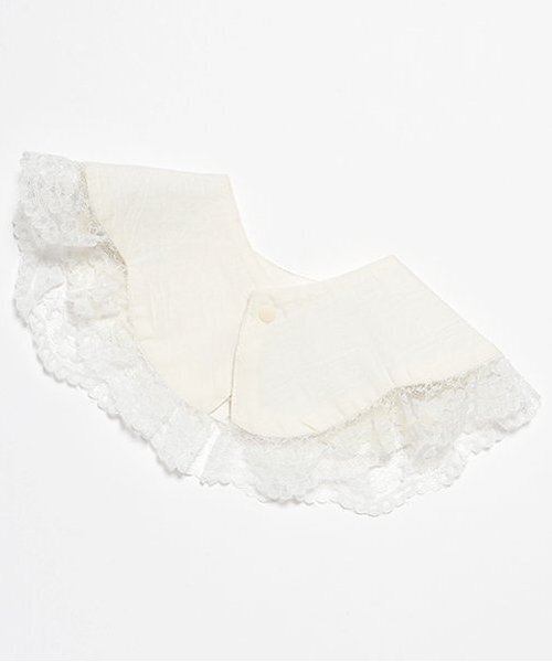 petit main（プティマイン）の「【防水】レースつき刺しゅうスタイ（スタイ/よだれかけ・キッズ・オフホワイト/ライトブルー・FREE）」の3枚目の写真