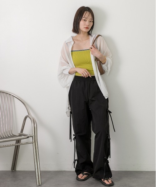 ad thie(アドティエ)の「サイドリボン パラシュートパンツ(その他パンツ・レディース・ブラック/カーキ/グレー/ナチュラル・FREE)」の10枚目の写真