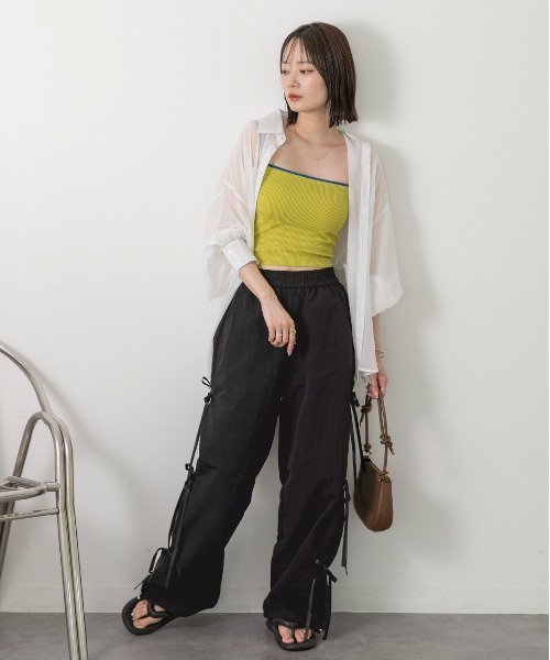 ad thie(アドティエ)の「サイドリボン パラシュートパンツ(その他パンツ・レディース・ブラック/カーキ/グレー/ナチュラル・FREE)」の9枚目の写真
