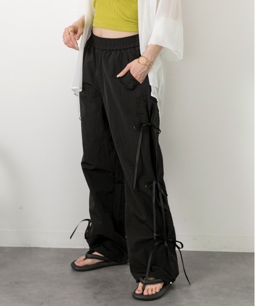 ad thie(アドティエ)の「サイドリボン パラシュートパンツ(その他パンツ・レディース・ブラック/カーキ/グレー/ナチュラル・FREE)」の8枚目の写真