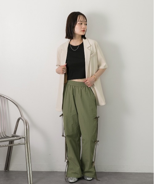 ad thie(アドティエ)の「サイドリボン パラシュートパンツ(その他パンツ・レディース・ブラック/カーキ/グレー/ナチュラル・FREE)」の18枚目の写真