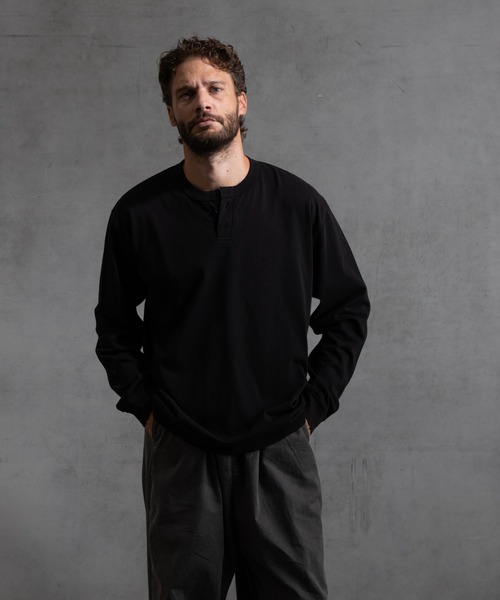 paradigm（パラダイム）の「【paradigm】ガス焼き天竺ヘンリーネックT（Tシャツ/カットソー・メンズ・ブラック/チャコールグレー/ホワイト・MEDIUM/LARGE/X-LARGE）」の14枚目の写真