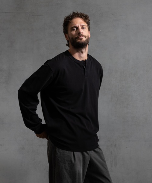 paradigm（パラダイム）の「【paradigm】ガス焼き天竺ヘンリーネックT（Tシャツ/カットソー・メンズ・ブラック/チャコールグレー/ホワイト・MEDIUM/LARGE/X-LARGE）」の17枚目の写真