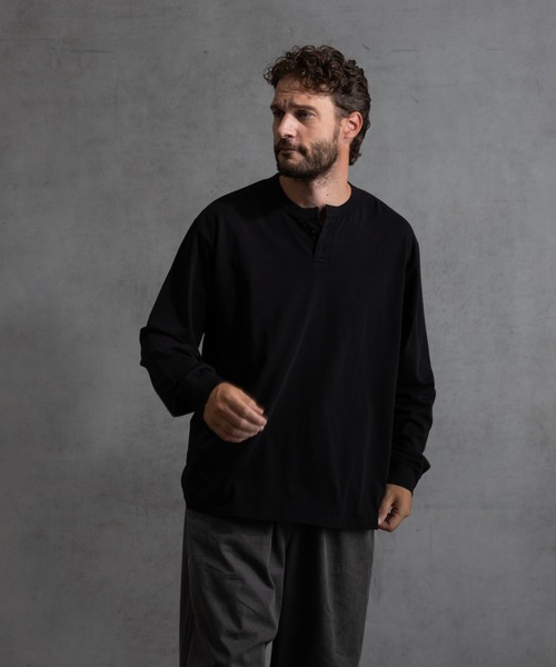 paradigm（パラダイム）の「【paradigm】ガス焼き天竺ヘンリーネックT（Tシャツ/カットソー・メンズ・ブラック/チャコールグレー/ホワイト・MEDIUM/LARGE/X-LARGE）」の18枚目の写真