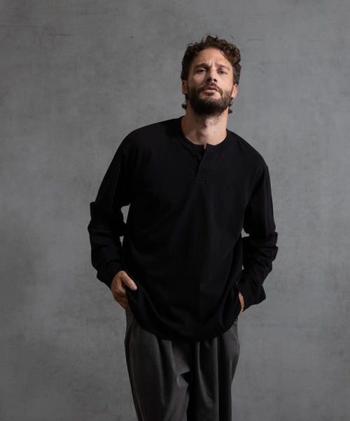 paradigm（パラダイム）の「【paradigm】ガス焼き天竺ヘンリーネックT（Tシャツ/カットソー・メンズ・ブラック/チャコールグレー/ホワイト・MEDIUM/LARGE/X-LARGE）」の19枚目の写真