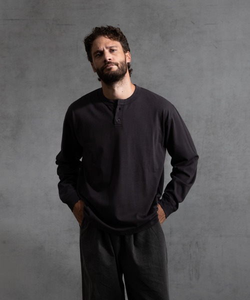 paradigm（パラダイム）の「【paradigm】ガス焼き天竺ヘンリーネックT（Tシャツ/カットソー・メンズ・ブラック/チャコールグレー/ホワイト・MEDIUM/LARGE/X-LARGE）」の20枚目の写真