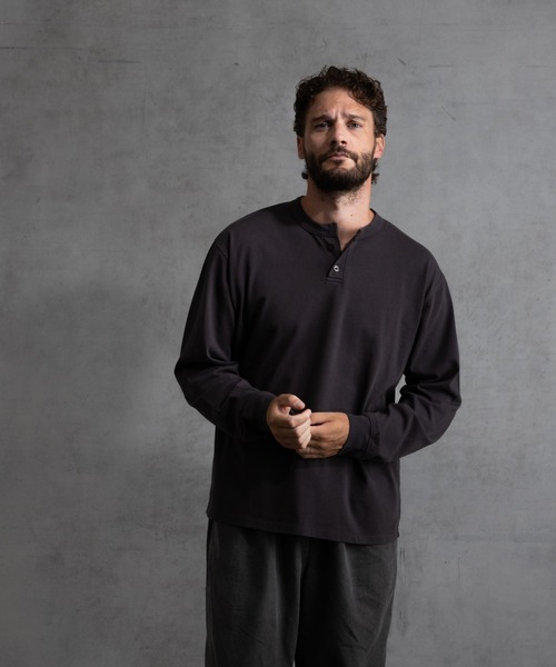 paradigm（パラダイム）の「【paradigm】ガス焼き天竺ヘンリーネックT（Tシャツ/カットソー・メンズ・ブラック/チャコールグレー/ホワイト・MEDIUM/LARGE/X-LARGE）」の22枚目の写真