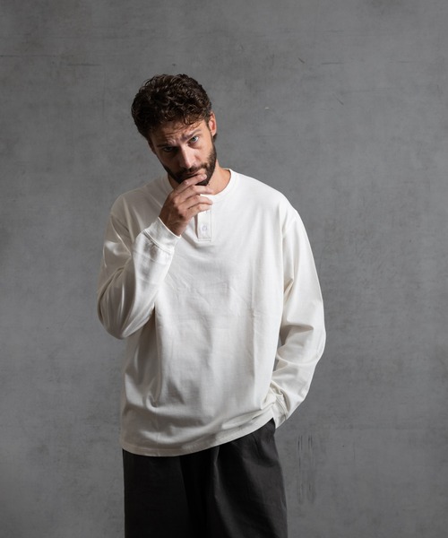 paradigm（パラダイム）の「【paradigm】ガス焼き天竺ヘンリーネックT（Tシャツ/カットソー・メンズ・ブラック/チャコールグレー/ホワイト・MEDIUM/LARGE/X-LARGE）」の7枚目の写真