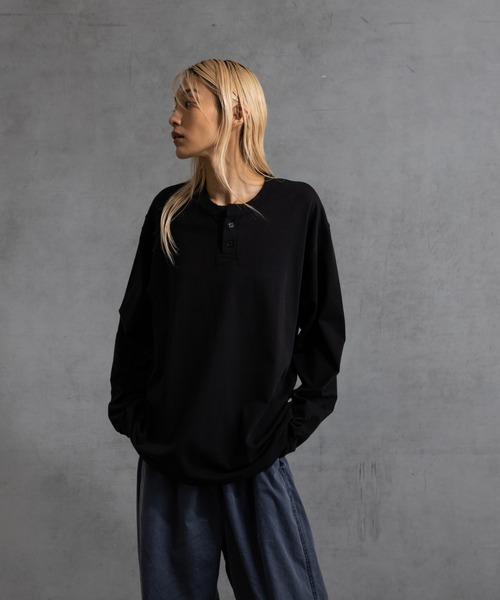 paradigm（パラダイム）の「【paradigm】ガス焼き天竺ヘンリーネックT（Tシャツ/カットソー・メンズ・ブラック/チャコールグレー/ホワイト・MEDIUM/LARGE/X-LARGE）」の10枚目の写真