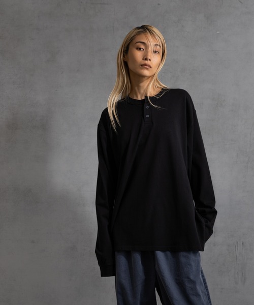 paradigm（パラダイム）の「【paradigm】ガス焼き天竺ヘンリーネックT（Tシャツ/カットソー・メンズ・ブラック/チャコールグレー/ホワイト・MEDIUM/LARGE/X-LARGE）」の13枚目の写真