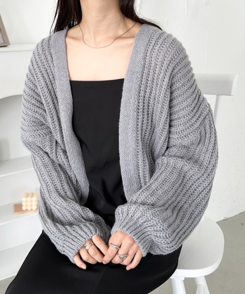 CLEA(クレア)の「袖ボリュームニットカーディガン(カーディガン/ボレロ・レディース・ベージュ/アイボリー/ブラック/グレー・FREE)」の21枚目の写真