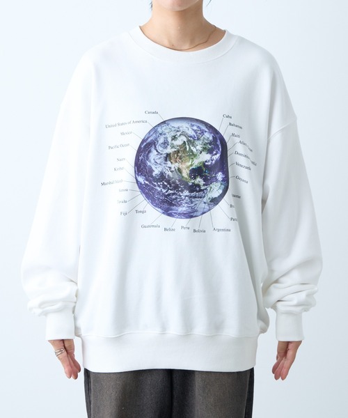 CIAOPANIC TYPY（チャオパニックティピー）の「【UNISEX】MOON/EARTHスウェット（スウェット・レディース・グレー/ブラック/ホワイト/ホワイト系その他・MEDIUM/LARGE）」の13枚目の写真